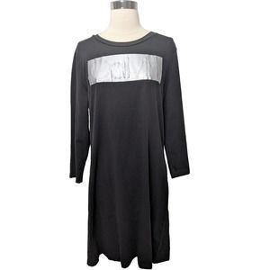 L new calvin klein CK black tshirt tunic logo dress casual relax lightweight
